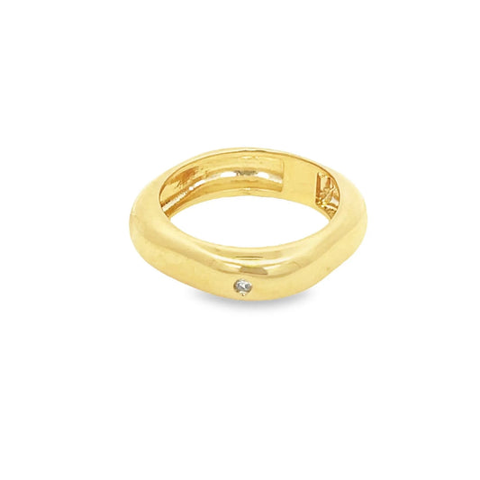 Women's Gold Geometric Stackable Ring with diamond