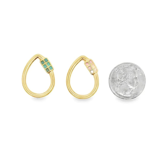 Gold and Color Enamel Spherical Carabiner Clasp