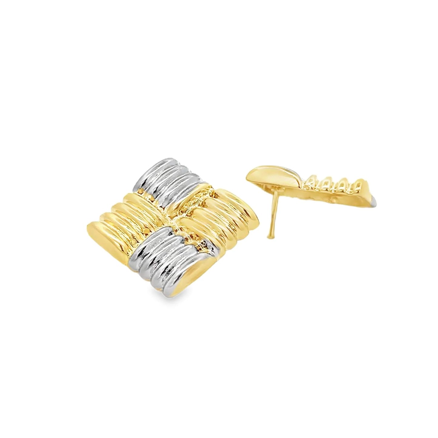 Woven Textured Square Earrings