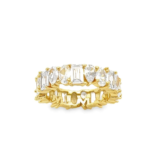 Women's Abstract Shaped Tennis Ring