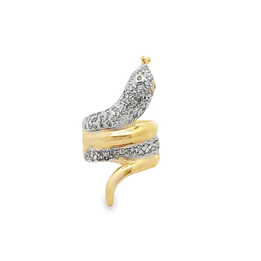Women's Pave and Gold Snake Ring