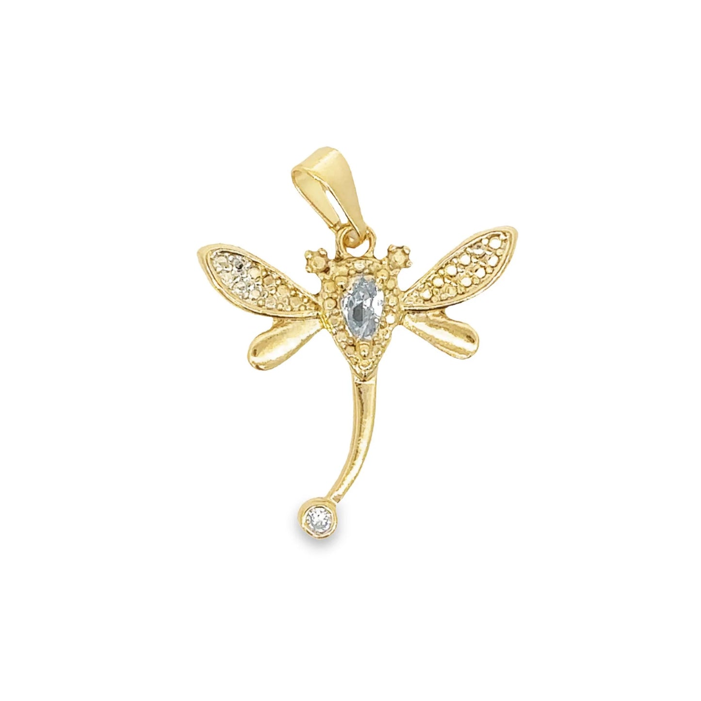 Diamond accented Dragonfly pendant 23mm