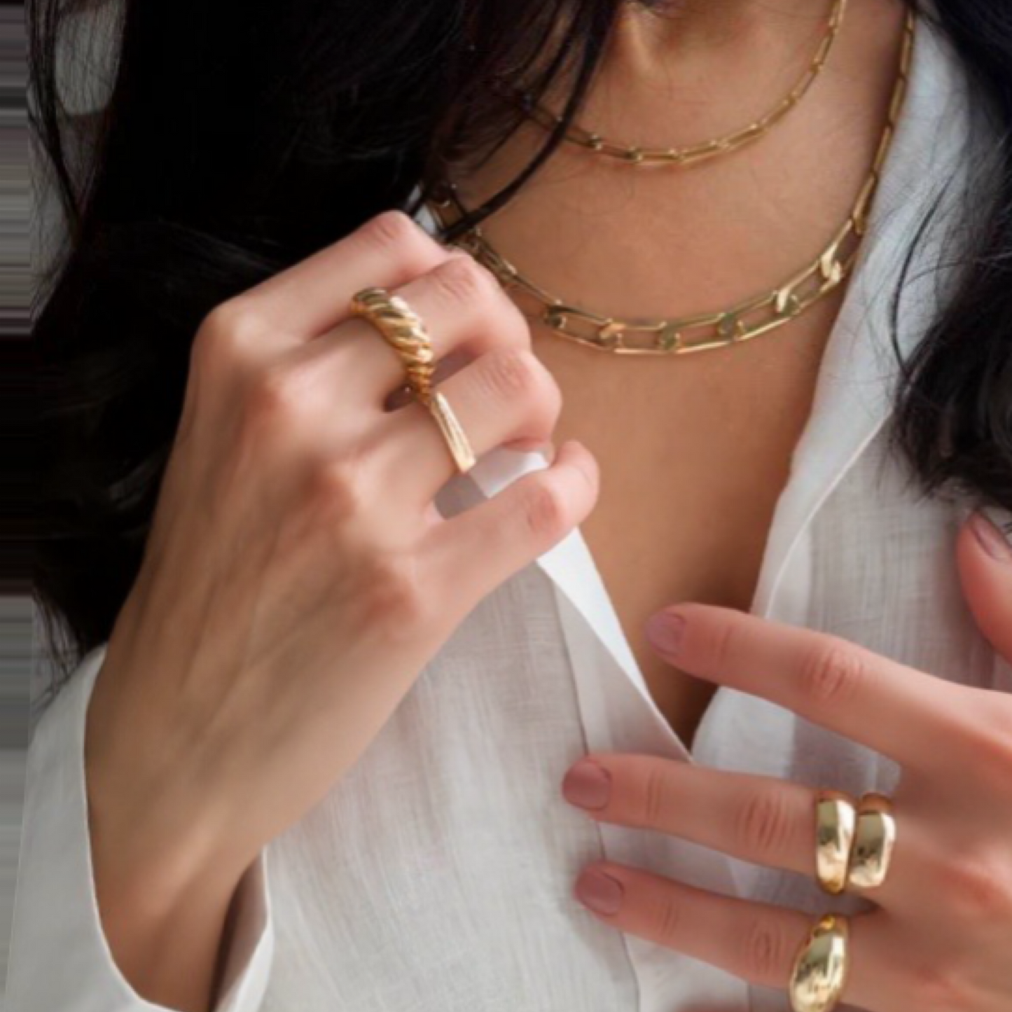 Women's Thin Square Stackable ring