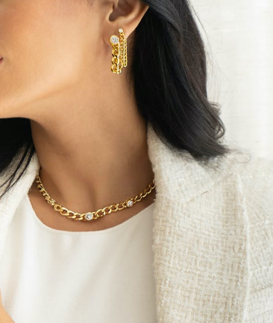 Diamond cuban link Necklace 4mm 7"