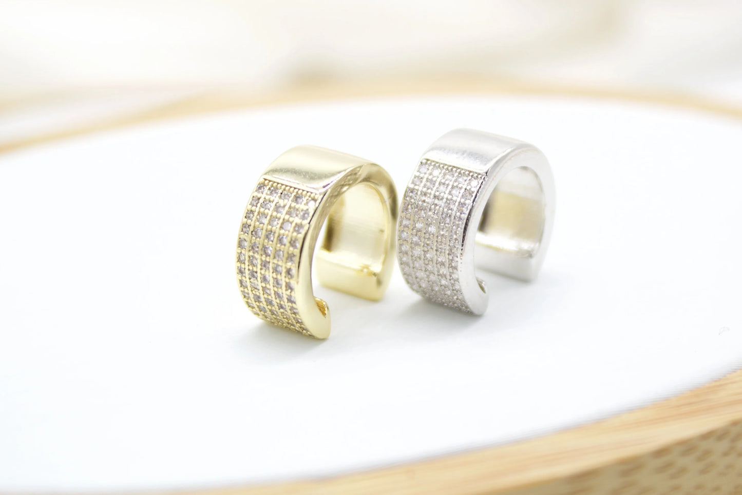 Thick Band Pave Diamond Ear Cuff