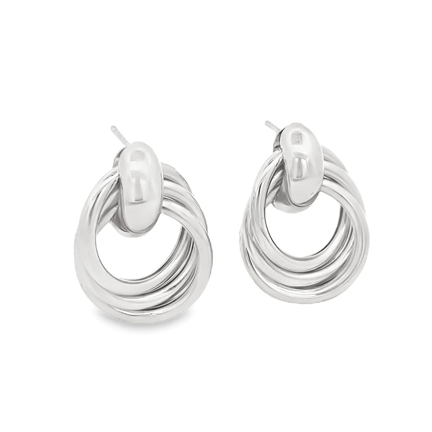 Triple Ring Intertwined Earrings