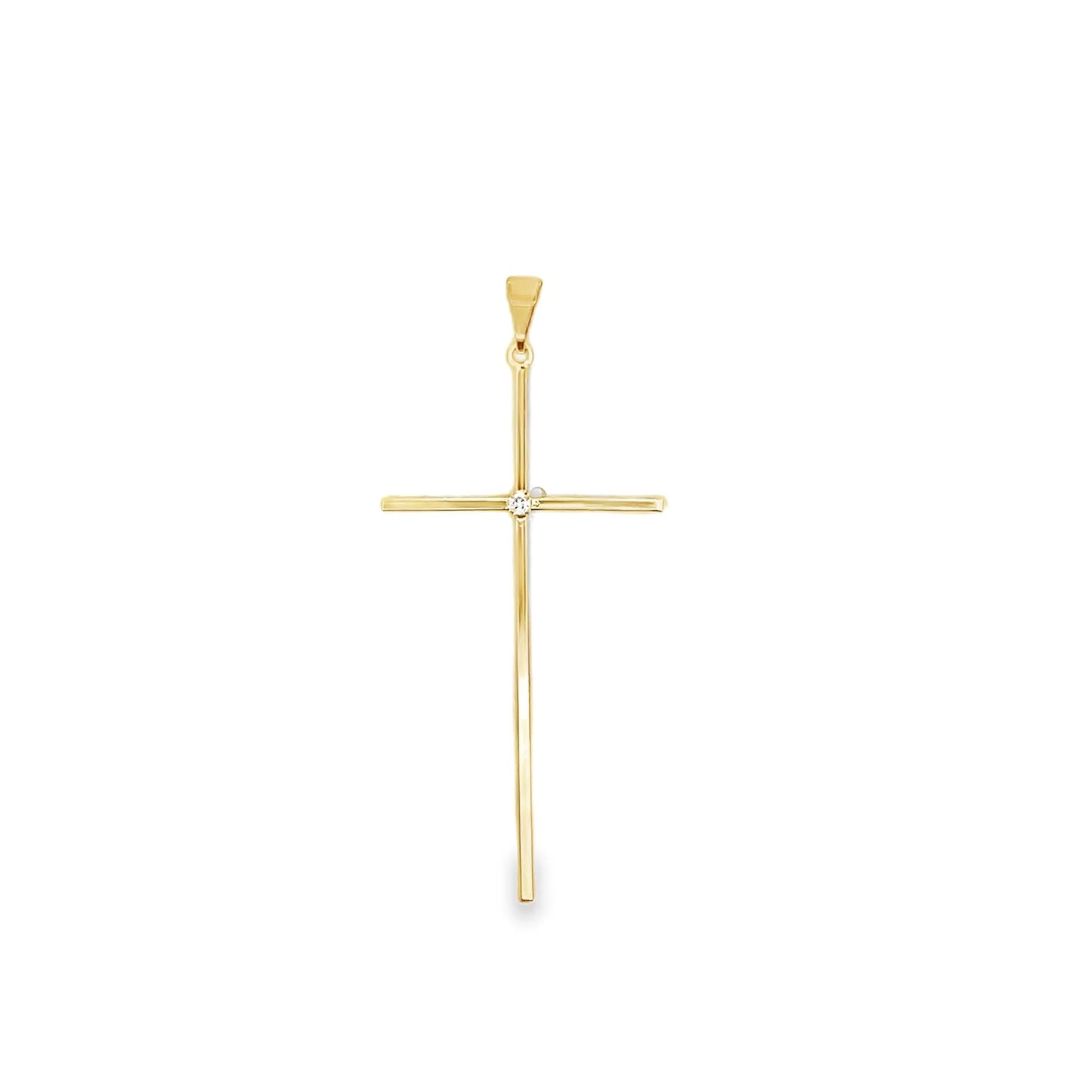 Slim Cross Pendant with Diamond