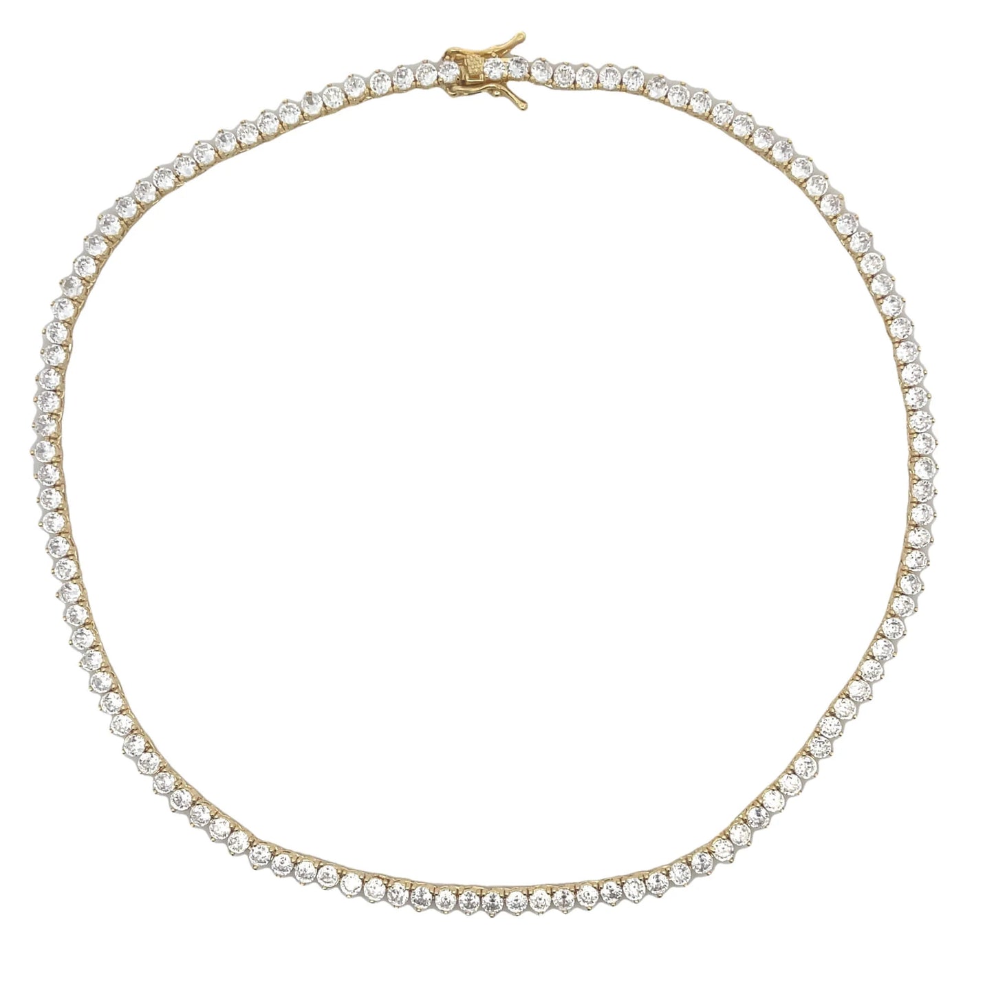 Three Prong Buckle Clasp Tennis Bracelet