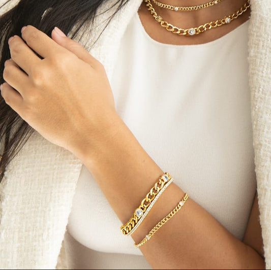 Diamond cuban link bracelet 4mm 7"