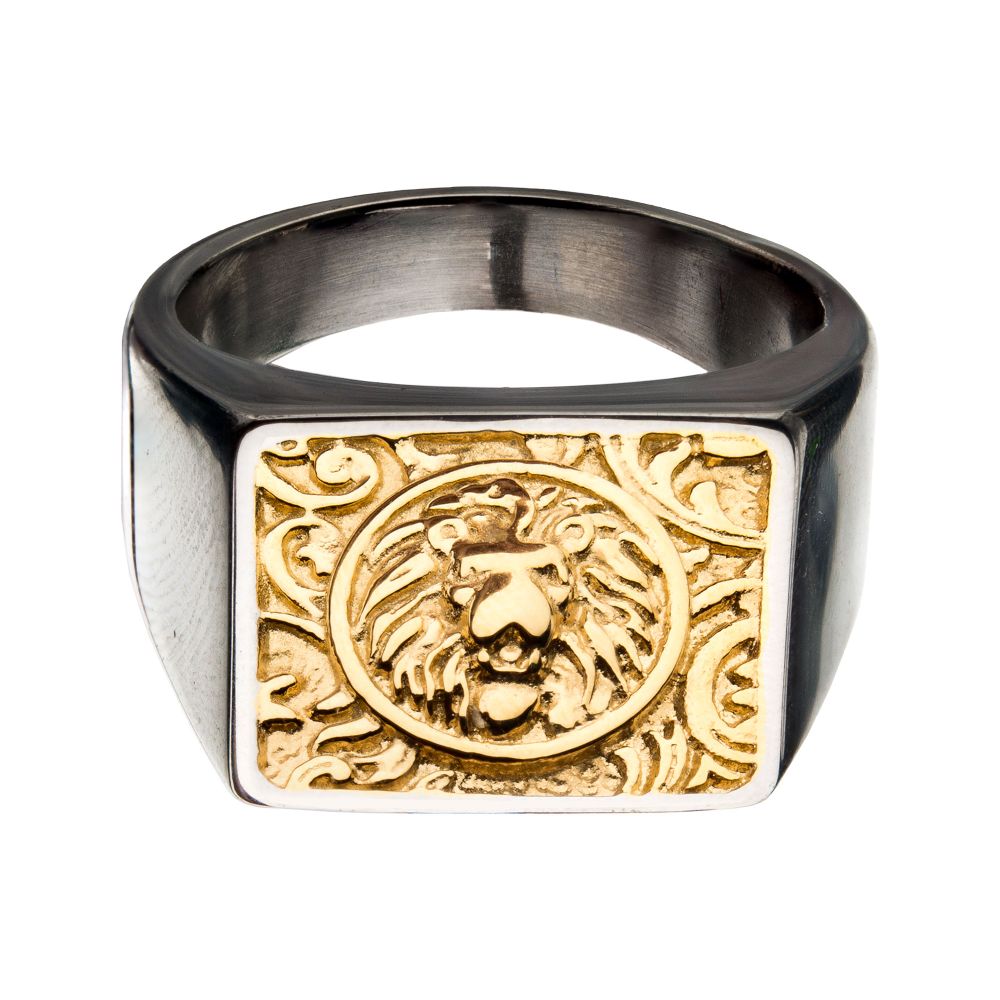Men's Gold Nymeria Lion Signet Ring