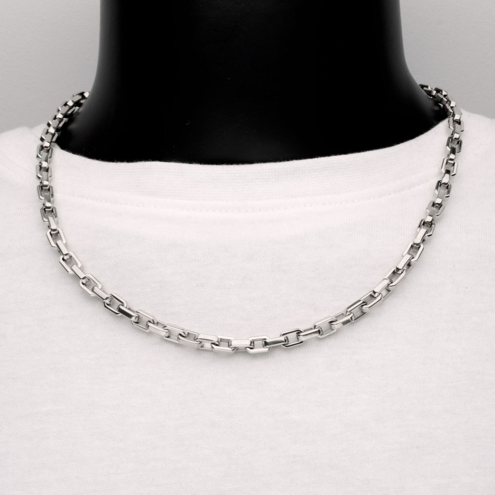 Mens Silver Paperclip Chain Necklace - 6mm