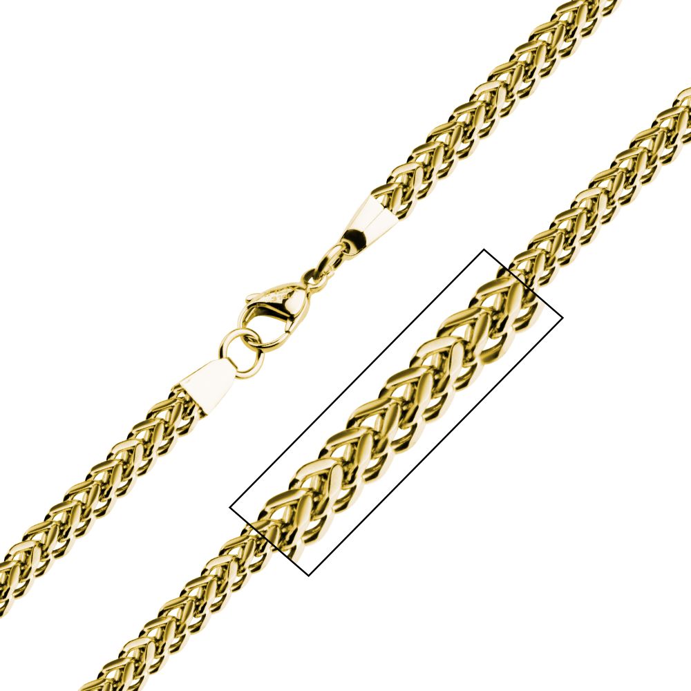 Mens Gold Franco Chain - 4mm