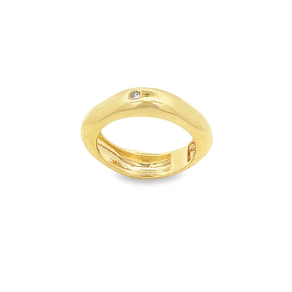 Women's Gold Geometric Stackable Ring with diamond