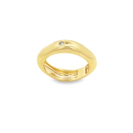 Women's Gold Geometric Stackable Ring with diamond
