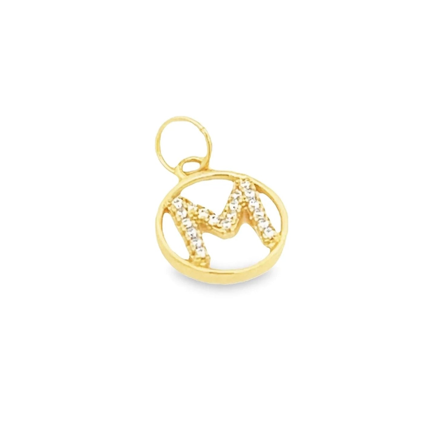 Round Diamond Letter Charm
