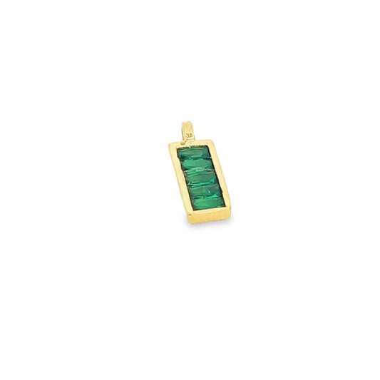 Dainty Gold Bar with diamonds Charm