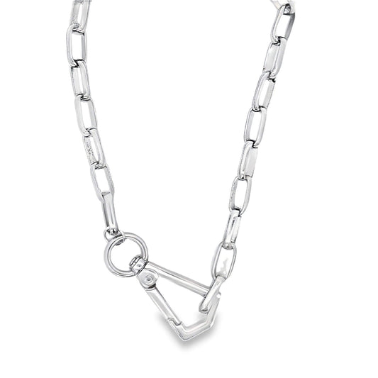 Chunky 9mm Paperclip Choker with Carabiner Clasp