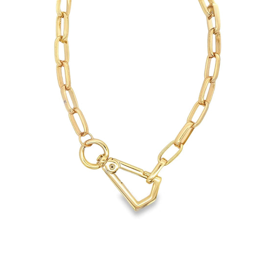 Chunky 9mm Paperclip Choker with Carabiner Clasp