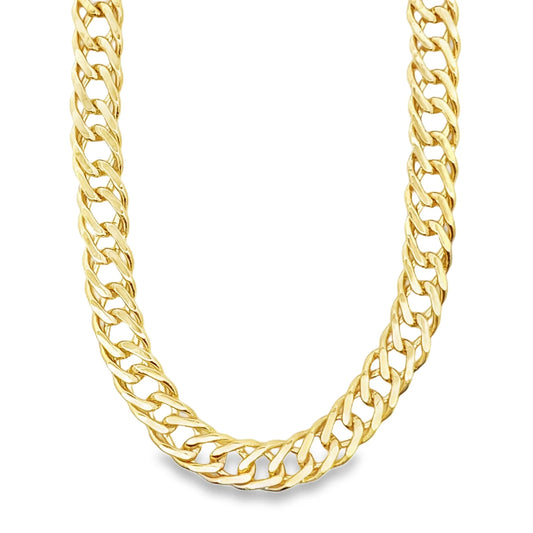 Double Curb Cuban Necklace- 9mm