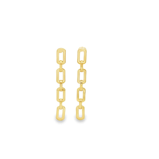 Elongated Power Link Drop Earrings