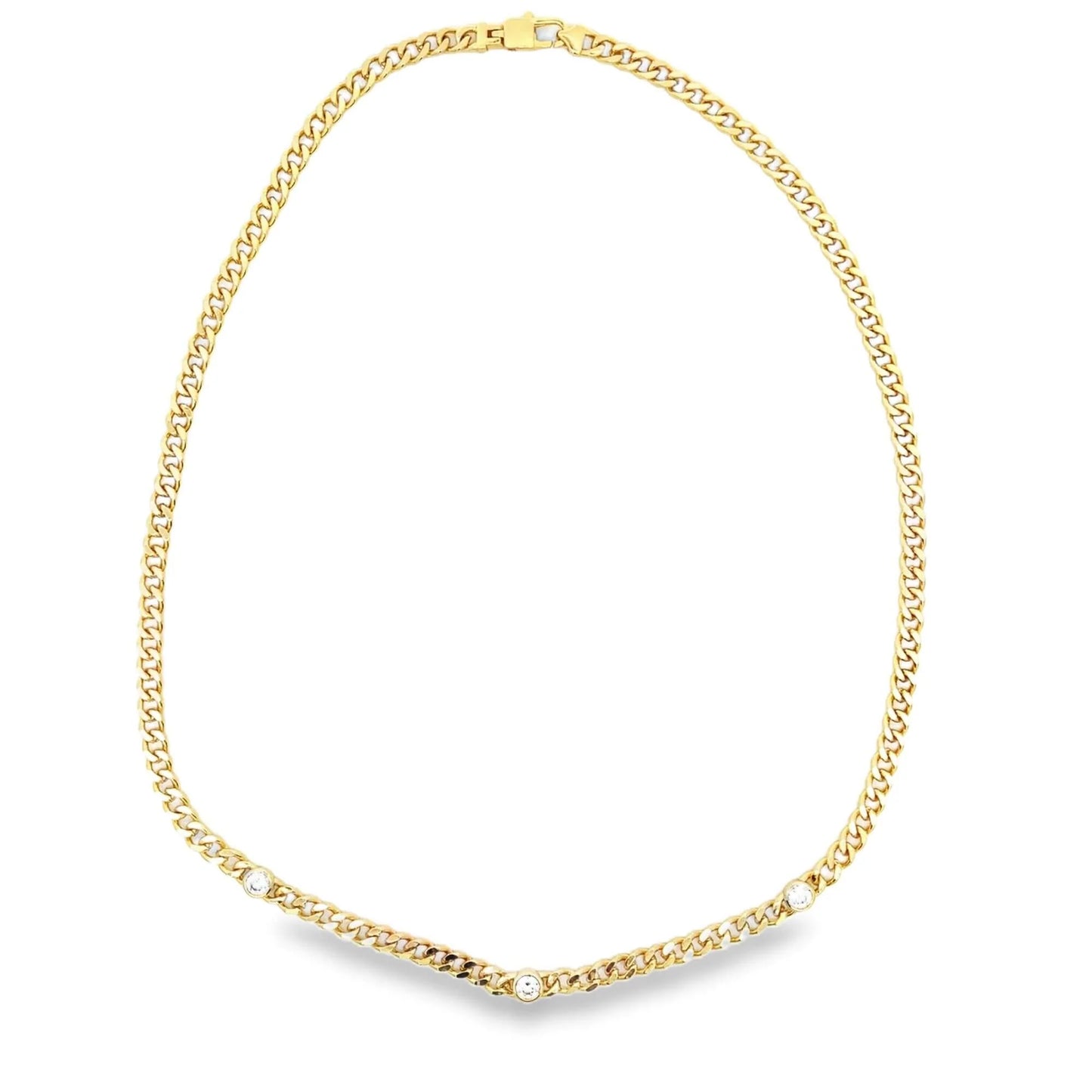 Diamond cuban link Necklace  4mm 7"