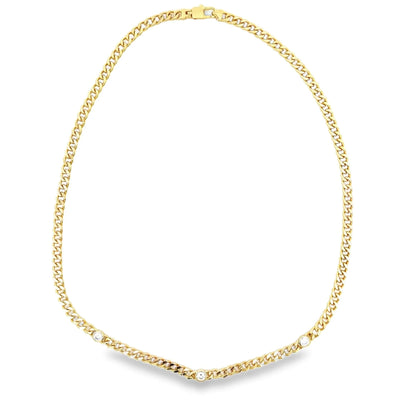 Diamond cuban link Necklace  4mm 7"