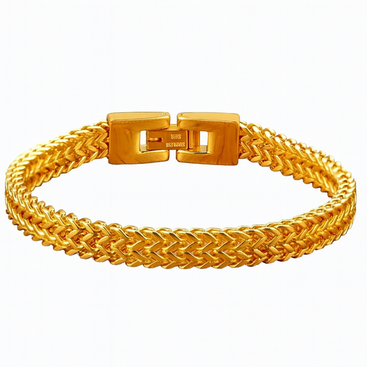 Double Cheveron Mens Bracelet