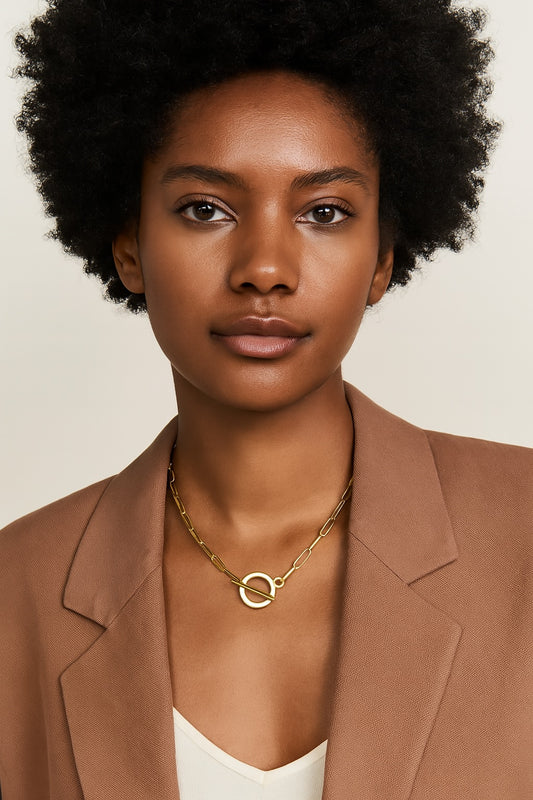 Paperclip Toggle Clasp Necklace
