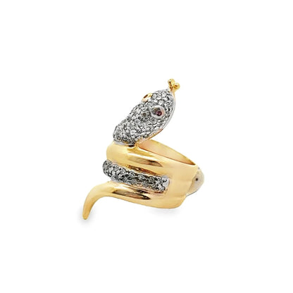 Women's Pave and Gold Snake Ring