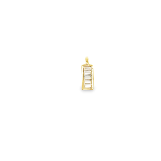 Dainty Gold Bar with diamonds Charm