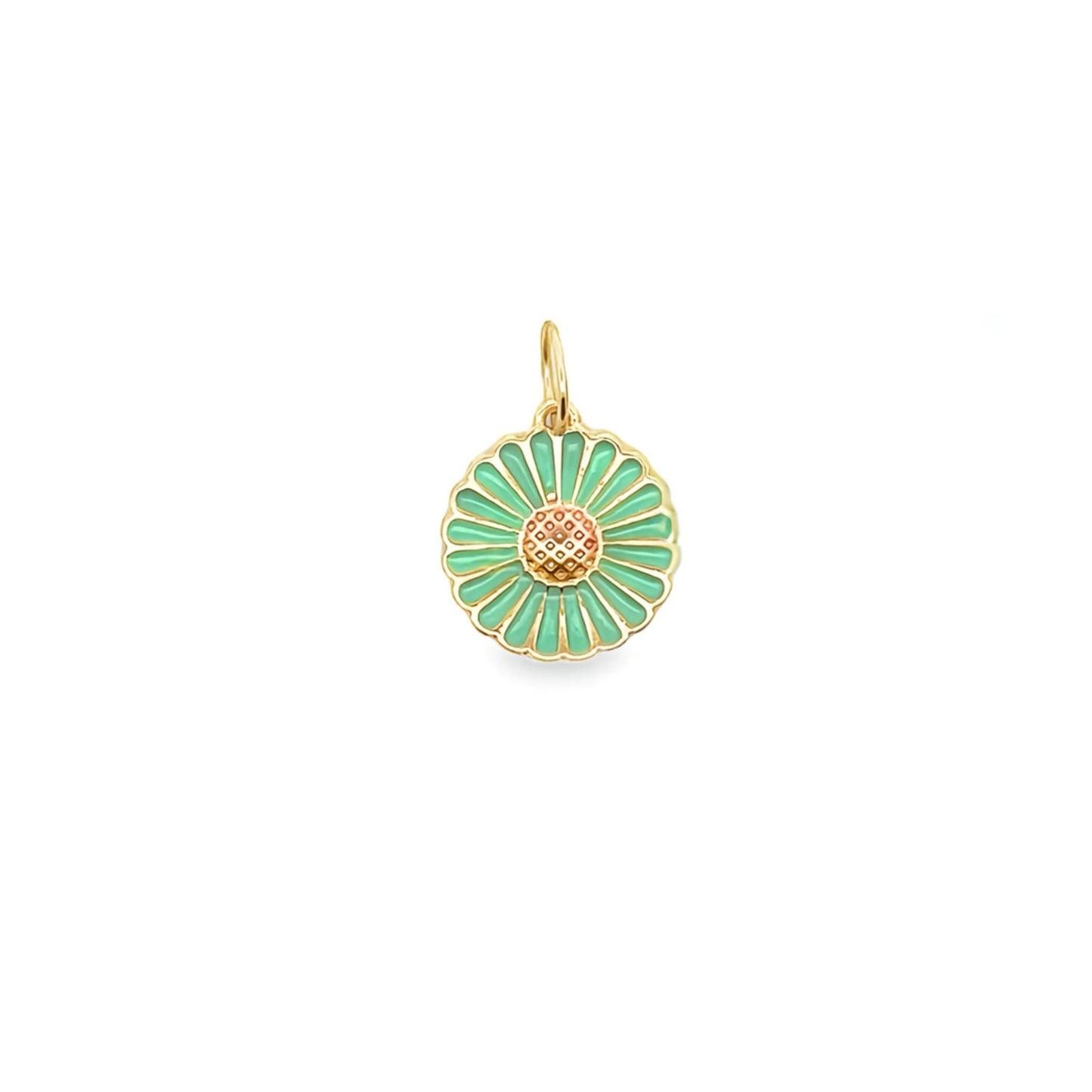 Gold Daisy Pendant With Enamel Colors