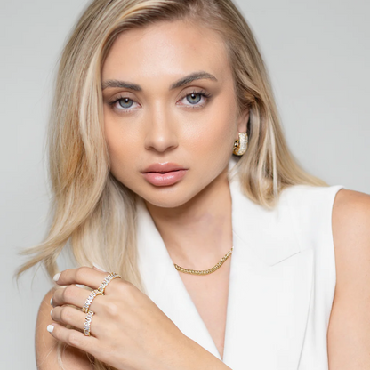 Women's Abstract Shaped Tennis Ring