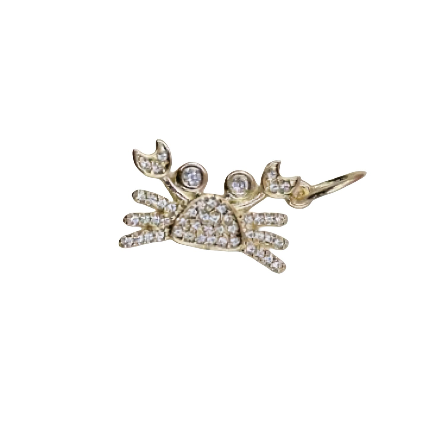 Gold Crab Pendant Charm With diamonds