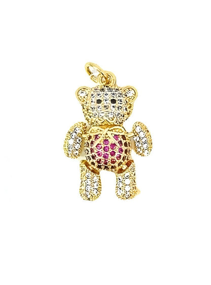 Colorful  Diamond Teddy Bear Pendant