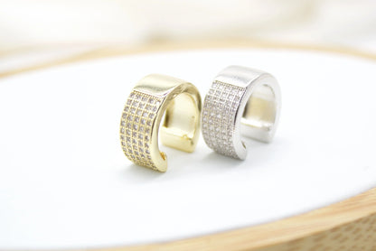 Thick Band Pave Diamond Ear Cuff