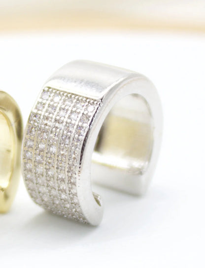 Thick Band Pave Diamond Ear Cuff