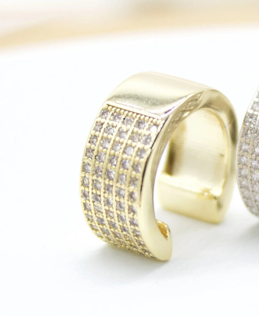 Thick Band Pave Diamond Ear Cuff