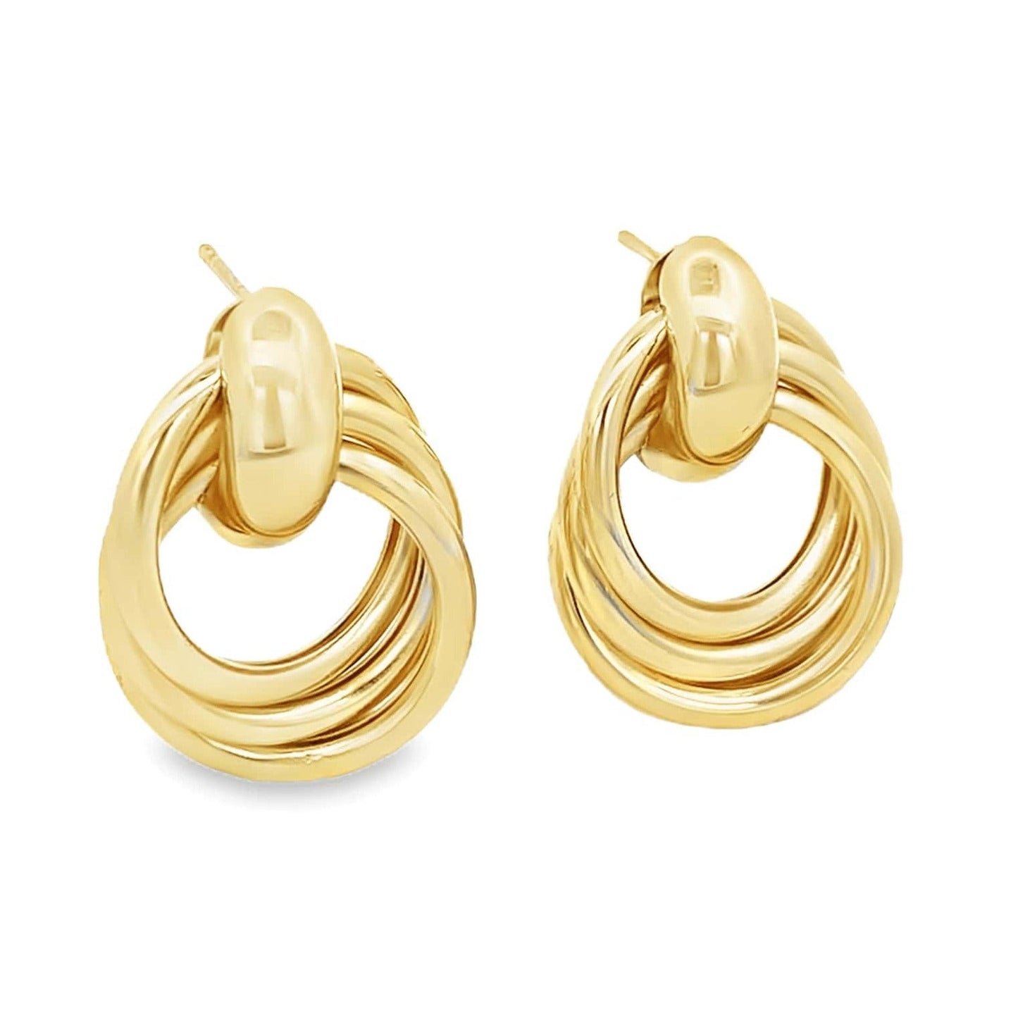 Triple Ring Intertwined Earrings