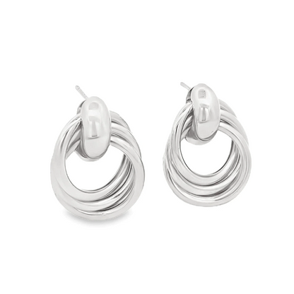 Triple Ring Intertwined Earrings