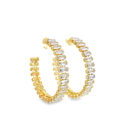 Baguette Diamond Hoop Earrings