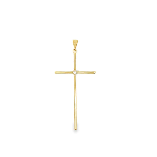 Slim Cross Pendant with Diamond