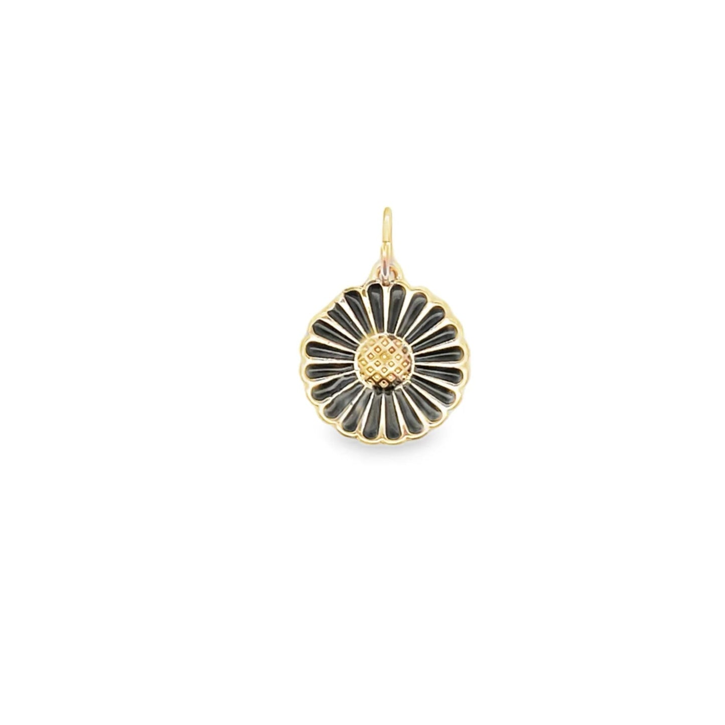 Gold Daisy Pendant With Enamel Colors