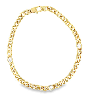 Diamond cuban link bracelet 4mm 7"