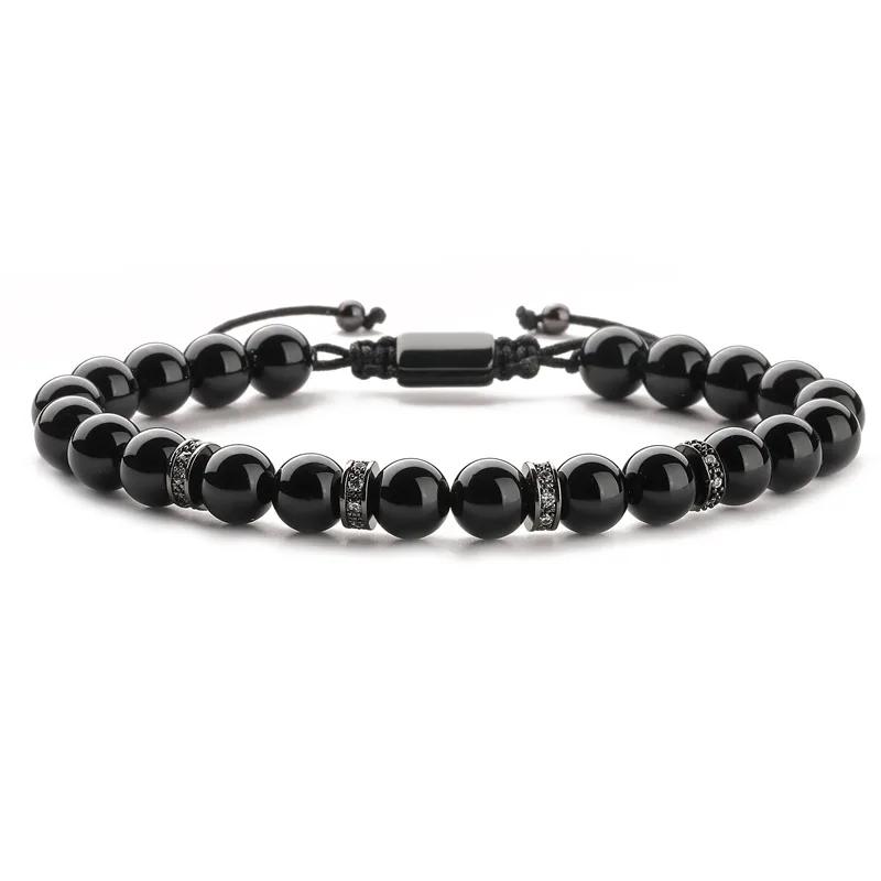 Natural Stone Onyx Bracelet - Adjustable