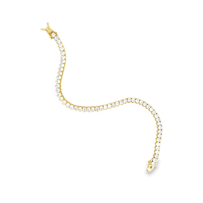 Three Prong Buckle Clasp Tennis Bracelet