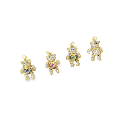 Colorful  Diamond Teddy Bear Pendant