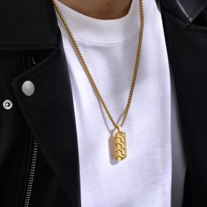 Men's Belcher Chain necklace with octogon pendant