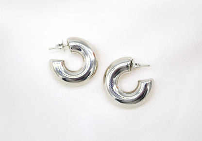 Thick Rounded C-Hoop Earrings