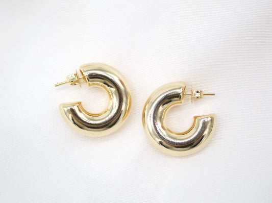 Thick Rounded C-Hoop Earrings