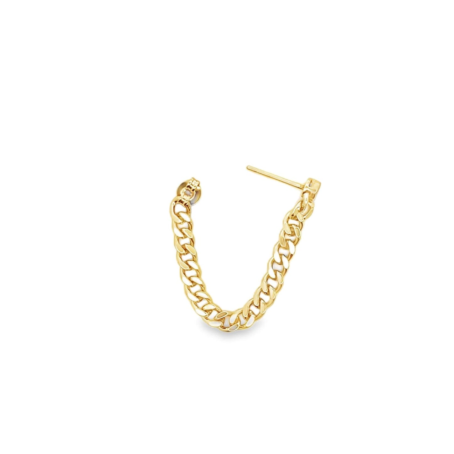 Curb Chain Drop Diamond Earrings - 4mm